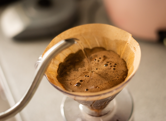 Pour-over coffee brewing
